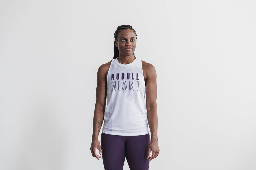 Débardeurs NOBULL Femme Violette - NOBULL High-Neck (Miami Palm),France (3768-SKYIV)